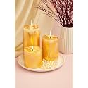 AuraDecor Unscented Pillar Candle Set of 3 (3inch*3inch, 3inch*4inch, 3inch*6inch) || Unscented Candle || Long Burning || Gift Set || Set of 3 Candle || Pillar Candle. (Gold Dust)