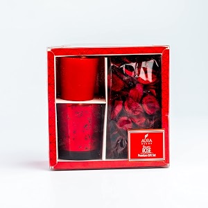 auradecor wax premium votive candle gift set  rose fragrance votive pillar candle  rose potpourri for home decor