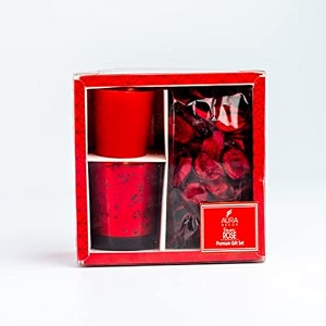 auradecor wax premium votive candle gift set  rose fragrance votive pillar candle  rose potpourri for home decor