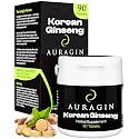 Auragin® Authentic Korean Red Ginseng – Made in Korea – 6 Year Roots – No Additives or Other Ingredients – 100% Red Panax Ginseng in Every Tablet