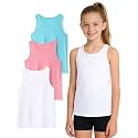 Auranso Girls Tank Tops Quick Dry Athletic Sleeveless Racerback Shirts