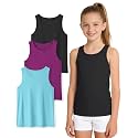 Auranso Girls Tank Tops Quick Dry Athletic Sleeveless Racerback Shirts