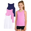 Auranso Girls Tank Tops Quick Dry Athletic Sleeveless Racerback Shirts
