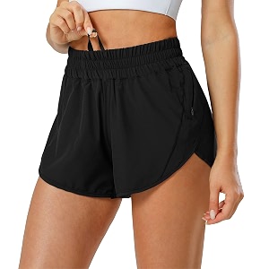 aurefin athletic shorts for womenwomen39s quick dry workout sports active running track shorts with elastic and zip pockets