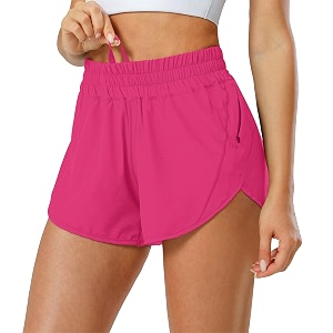 aurefin athletic shorts for womenwomen39s quick dry workout sports active running track shorts with elastic and zip pockets