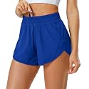 Aurefin Athletic Shorts for Women,Women's Quick Dry Workout Sports Active Running Track Shorts with Elastic and Zip Pockets