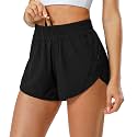 Aurefin Athletic Shorts for Women,Women's Quick Dry Workout Sports Active Running Track Shorts with Elastic and Zip Pockets