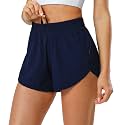 Aurefin Athletic Shorts for Women,Women's Quick Dry Workout Sports Active Running Track Shorts with Elastic and Zip Pockets
