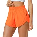 Aurefin Athletic Shorts for Women,Women's Quick Dry Workout Sports Active Running Track Shorts with Elastic and Zip Pockets