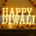 Aurelema 11 Pcs Happy Diwali Decorations, LED Letter Lights Sign