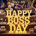 Aurelema 12 Pcs Happy Boss Day Decorations LED Letter Lights Signs