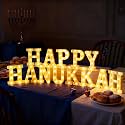 Aurelema 13 Pcs Hanukkah Decorations Happy Hanukkah LED Letter Lights Sign