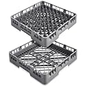 Aurelema 2 Pack Commercial Dishwasher Tray Rack, Basics,Peg Dish, Gray