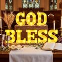 Aurelema 8 Pcs God Bless LED Letter Lights Sign Decorations