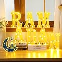 Aurelema 8 Pcs Ramadan Decorations LED Letter Lights Signs