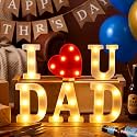 Aurelema Sukkot Large LED Letter Sign LED Lights, I Love Dad, 8.27 Inches