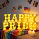 Aurelema Sukkot Large LED Letter Sign LED Lights, Happy Pride, 8.27 Inches