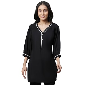 Aurelia Womens Viscose Regular Fit Solid Kurti