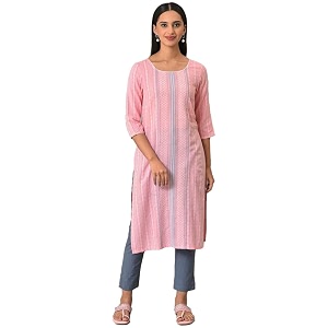 Aurelia Womens Cotton Regular Fit Casual Kurta