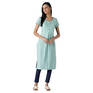 Aurelia Womens Cotton Regular Fit Casual Kurta