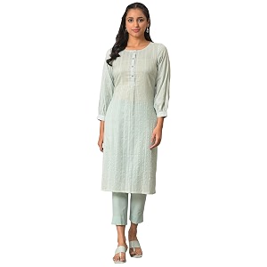Aurelia Womens Cotton Regular Fit Leno Stripe