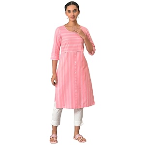 Aurelia Womens Cotton Straight Fit Stripes Round