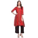 Aurelia Womens Round Neck Embroidered Kurta