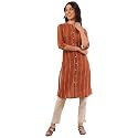Aurelia Women39s Orange Yarn Dyed Cotton Blend
