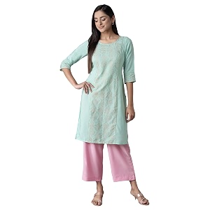Aurelia Womens Polyester Kurta-Straight Culotte