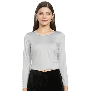 Aurelia Womens Polyester Solid Regular Fit Top