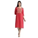 Aurelia Women39s Polyester Straight Kurta