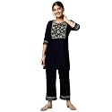 Aurelia Women Cotton Embroidered Regular Kurta Set