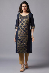 aurelia women woven design straight kurta