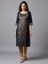 Aurelia Women Woven Design Straight Kurta