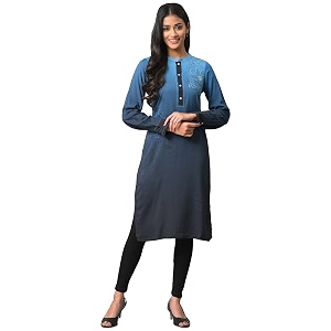 Aurelia Women Rayon Straight Fit Peony Floral