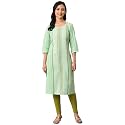 Aurelia Women39s Cotton Regular Fit Casual Kurta