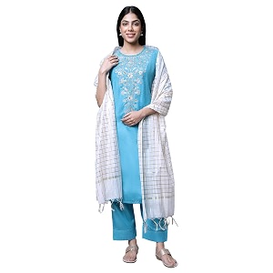 Aurelia Women Solid Silk Kurta Set with