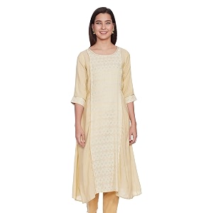 Aurelia Women Striped Rayon A-Line Kurta