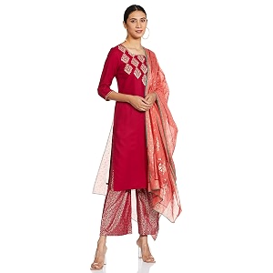 Aurelia Womens Rayon Kurta With Palazzo