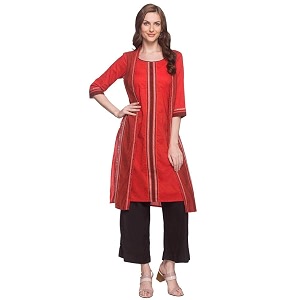 Aurelia Womens Round Neck Embroidered Kurta