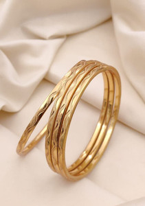 Aureva Jewels Brass Gold-plated Bangle Set