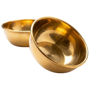 auriant pure brass katori bowl 175 ml  peetal pooja katori wati for haldi kumkum prasad ghee amp naivedyam  handcrafted golden brass serving bowl  diwali housewarming gift pack of 2