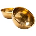 Auriant Pure Brass Katori Bowl 175 ml – Peetal Pooja Katori Wati for Haldi Kumkum, Prasad, Ghee &amp; Naivedyam | Handcrafted Golden Brass Serving Bowl | Diwali Housewarming Gift (Pack of 2)