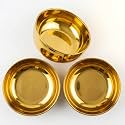 Auriant Pure Brass Katori Bowl 175 ml – Peetal Pooja Katori Wati for Haldi Kumkum, Prasad, Ghee & Naivedyam | Handcrafted Golden Brass Serving Bowl | Diwali Housewarming Gift (Pack of 3)