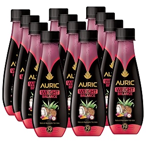 auric 12 bottles of weight balance juice for men amp women - goodness of super ayurvedic herbs - garcinia cambogia turmeric beetroot cumin jeera