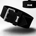 Aurion 6mm Suede Gym Belt for Weight Lifting & Powerlifting | Heavy-Duty Deadlift Belt with Stainless Steel Double-Prong Buckle | S-M (26″–36″) Black