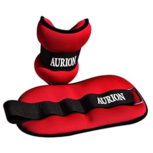 aurion armur neoprene wristankle weights pro quality adjustable leg weights on ankleswirst for walking  running or hands for strength training exercise for men and women 4 kg 2 kg x 2 red