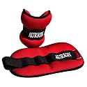 AURION Armur Neoprene Wrist/Ankle Weights Pro Quality Adjustable Leg Weights on Ankles/Wirst for Walking + Running Or Hands for Strength Training Exercise for Men and Women, 4 KG (2 KG X 2) (Red)