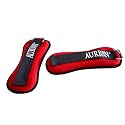 AURION Armur Neoprene Wrist/Ankle Weights Pro Quality Adjustable Leg Weights on Ankles/Wirst for Walking + Running Or Hands for Strength Training Exercise for Men and Women, 2 KG (1 KG X 2) (Red)
