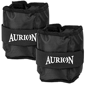 aurion ankle weight bands 2kg x 2  adjustable wrist weights for women amp men  durable amp quality polyester resistance bands for strength training gym amp home workout  multi-purpose  black
